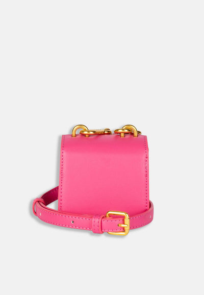 Mini borsa Juicy Couture rosa con logo dorato