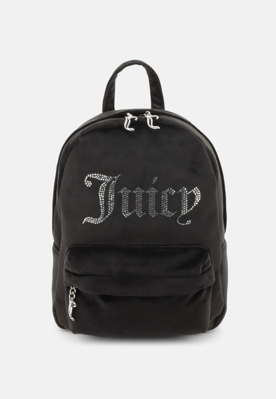 Zaino Kimberly in velluto con logo in strass colore Nero