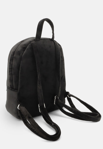 Zaino Kimberly in velluto con logo in strass colore Nero