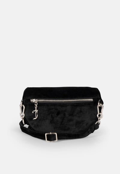 Marsupio Kimberly in velluto con logo in strass colore Nero