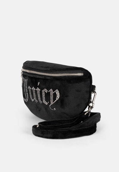 Marsupio Kimberly in velluto con logo in strass colore Nero