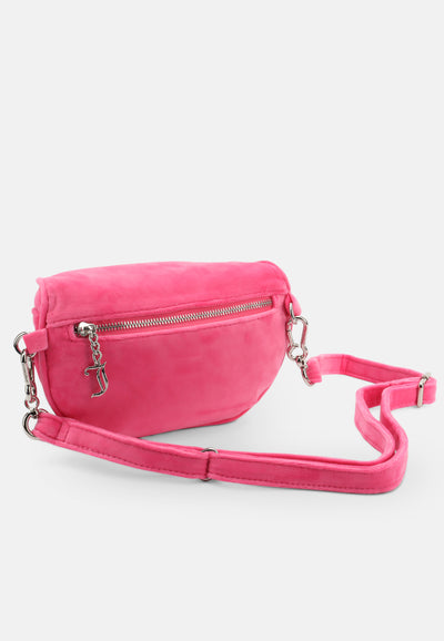 Marsupio Kimberly in velluto con logo in strass colore Rosa