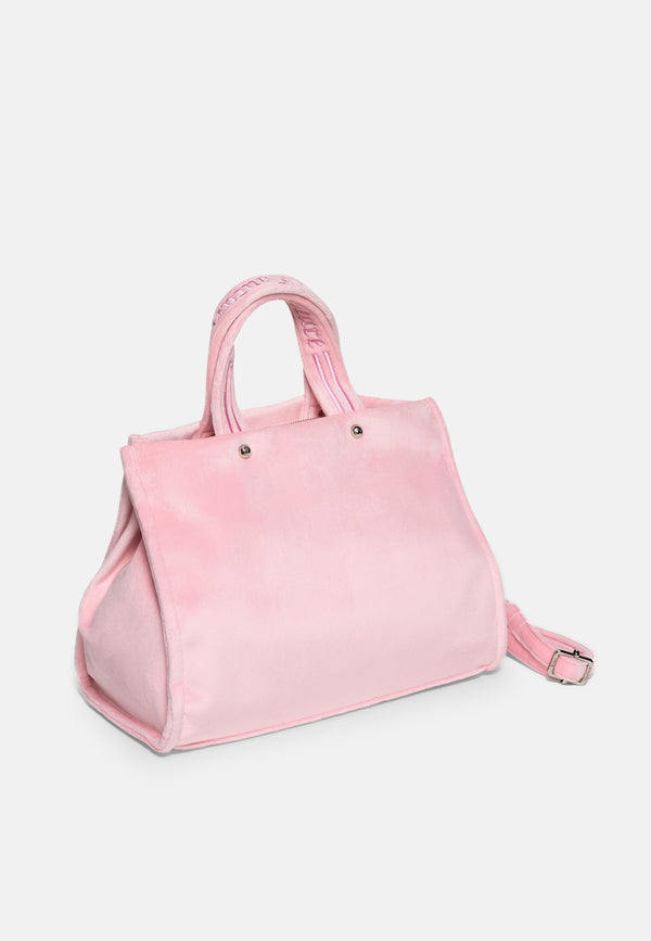 Borsa a mano Kimberly rosa Juicy in velluto