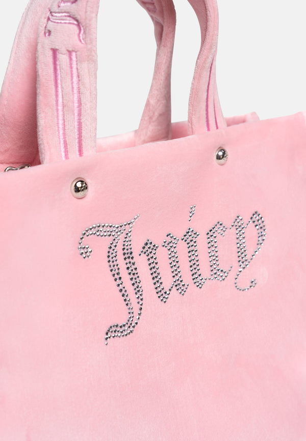 Borsa a mano Kimberly rosa Juicy in velluto