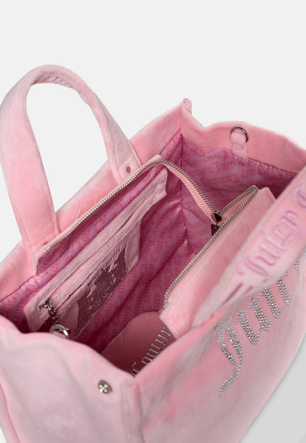 Borsa a mano Kimberly rosa Juicy in velluto