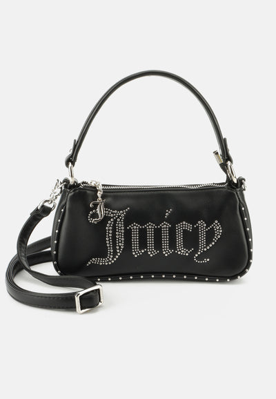 Borsa a Spalla Piccola Kimberly in Ecopelle con Logo Juicy in Borchie – Nero