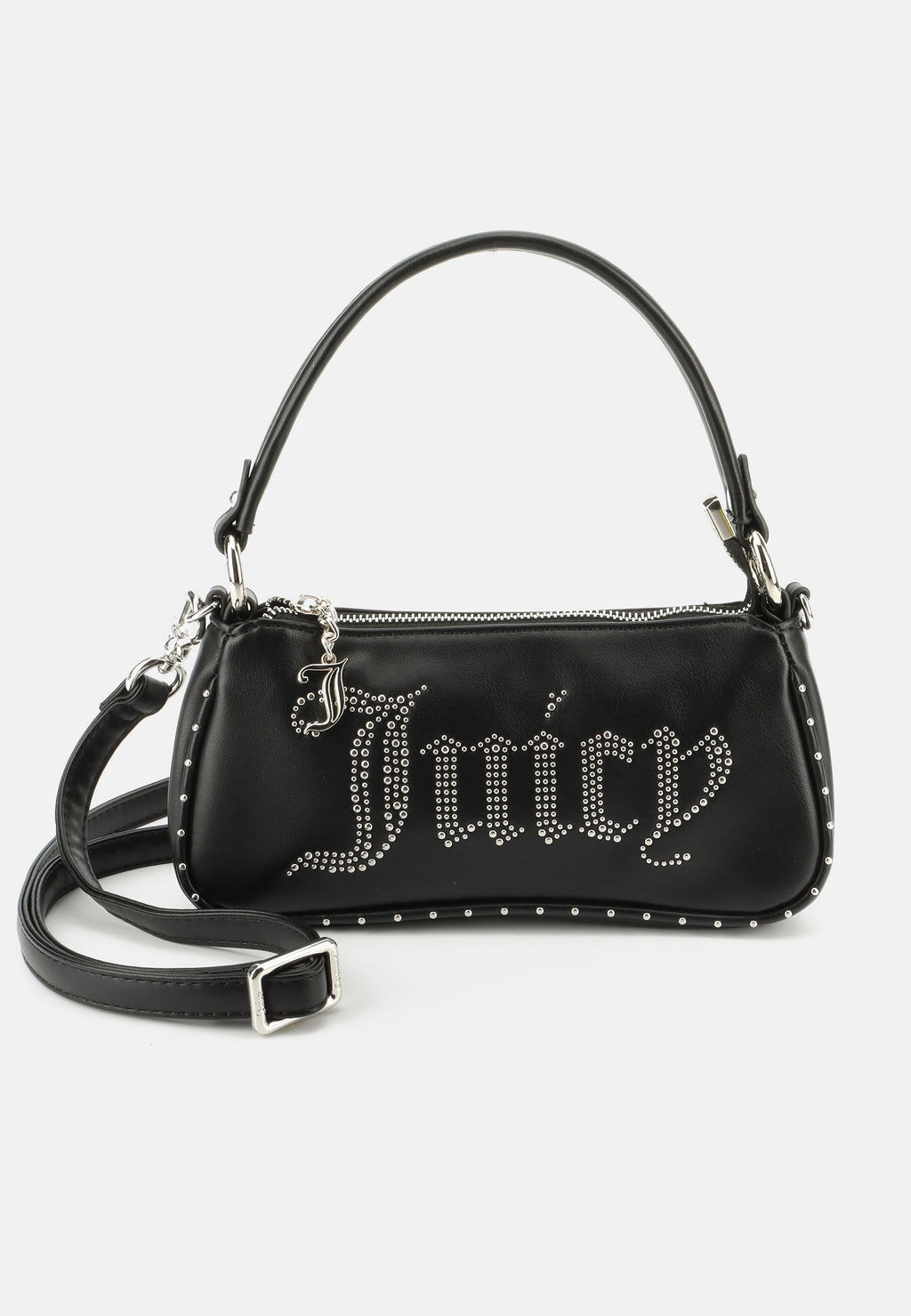 Borsa a Spalla Piccola Kimberly in Ecopelle con Logo Juicy in Borchie – Nero