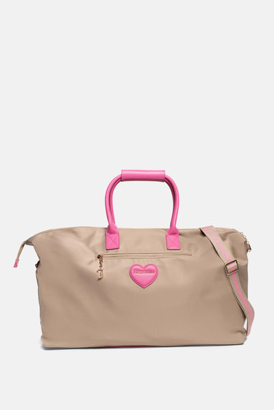 Borsa da viaggio Beige con elementi Rosa