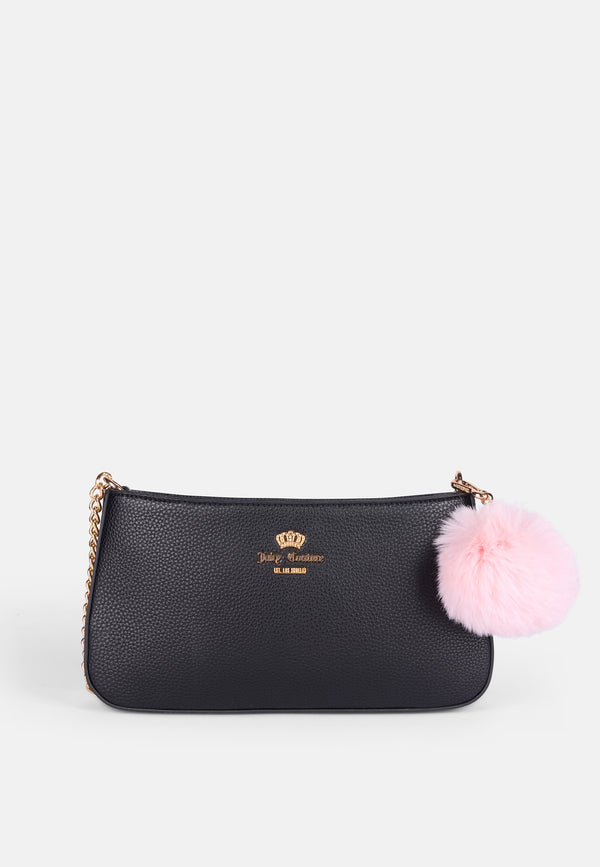 Borsa a Spalla Piccola Maggie in Ecopelle con Catena – Nero