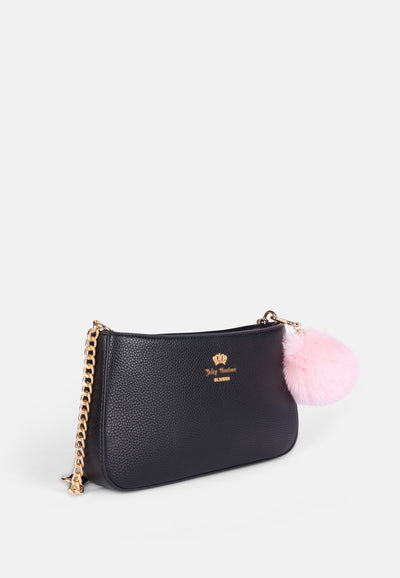 Borsa a Spalla Piccola Maggie in Ecopelle con Catena – Nero