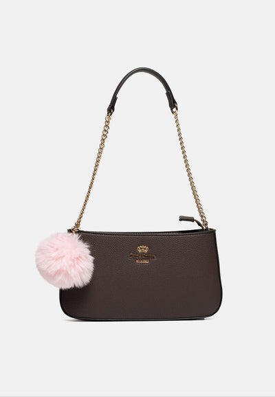 Borsa a Spalla Piccola Maggie in Ecopelle con Catena – Marrone