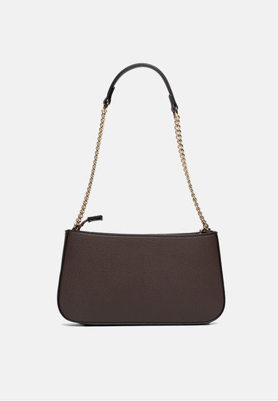 Borsa a Spalla Piccola Maggie in Ecopelle con Catena – Marrone