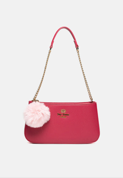 Borsa a Spalla Piccola Maggie in Ecopelle con Catena – Rosso Lampone