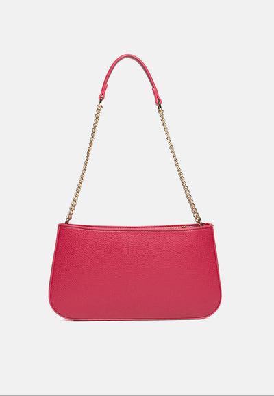 Borsa a Spalla Piccola Maggie in Ecopelle con Catena – Rosso Lampone