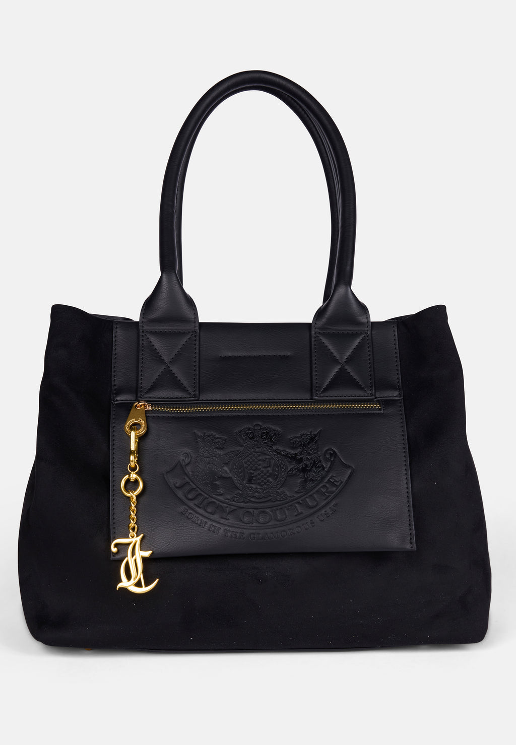 Borsa Shopper Grande Bonnie Effetto Camoscio – Nero