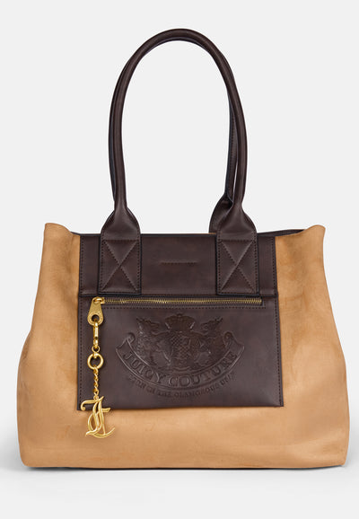 Borsa Shopper Grande Bonnie Effetto Camoscio – Cammello