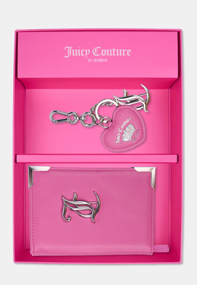 Set regalo Juicy Couture portafoglio e portachiavi in ecopelle rosa