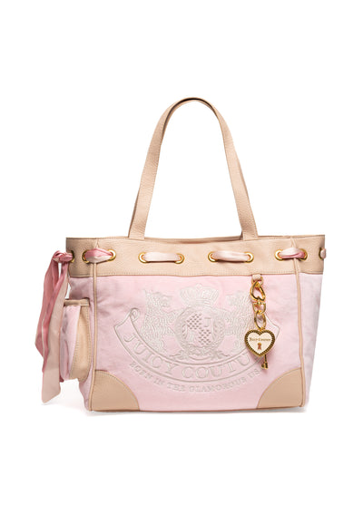 Borsa a mano Day Dreamer grande in velluto colore Rosa Juicy