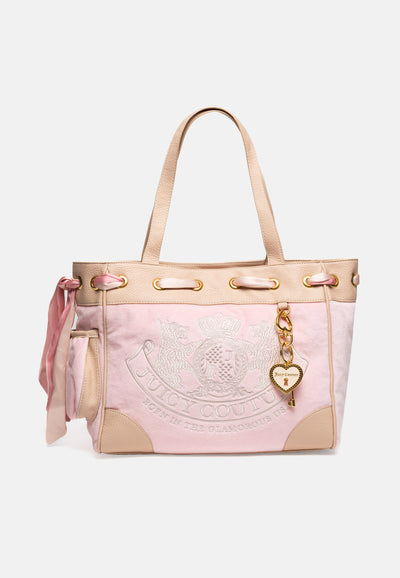 Borsa a mano Day Dreamer grande in velluto colore Rosa Juicy