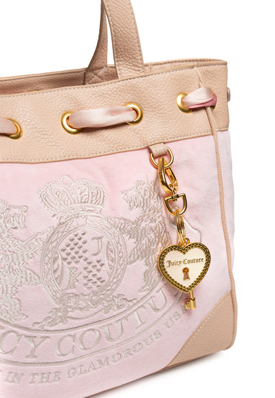 Borsa a mano Day Dreamer grande in velluto colore Rosa Juicy