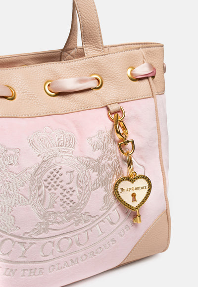 Borsa a mano Day Dreamer grande in velluto colore Rosa Juicy
