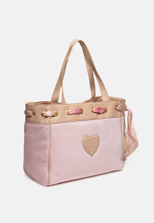 Borsa a mano Day Dreamer grande in velluto colore Rosa Juicy