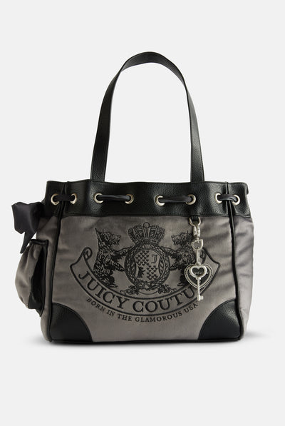 Borsa a mano DayDreamer Grigio fumo in velluto