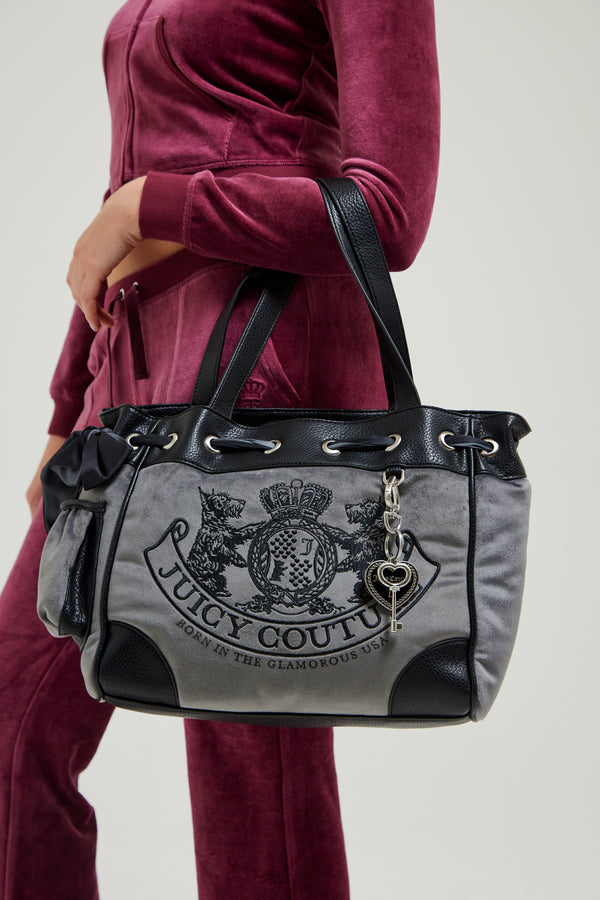 Borsa a mano DayDreamer Grigio fumo in velluto
