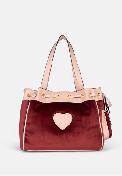Borsa a mano DayDreamer Rosso scuro in velluto