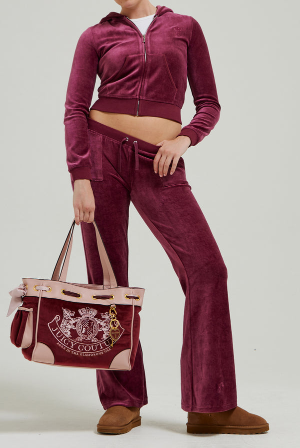 Borsa a mano DayDreamer Rosso scuro in velluto