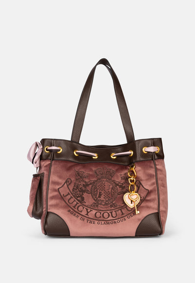 Borsa a mano DayDreamer Rosa cipria in velluto