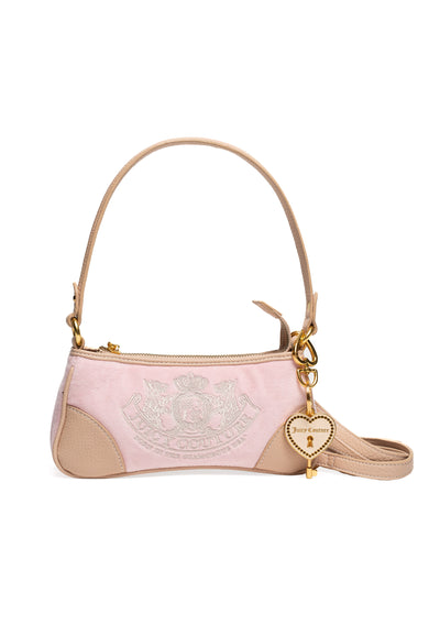 Borsa a spalla Day Dreamer in velluto colore Rosa Juicy