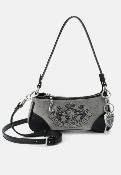Mini borsa a mano con tracolla DayDreamer Grigia in velour
