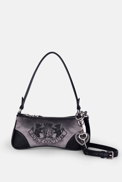Mini borsa a mano con tracolla DayDreamer Grigia in velour
