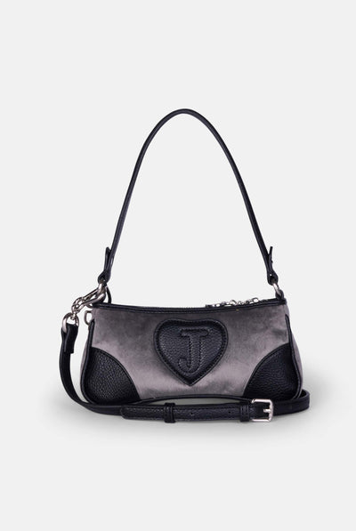 Mini borsa a mano con tracolla DayDreamer Grigia in velour