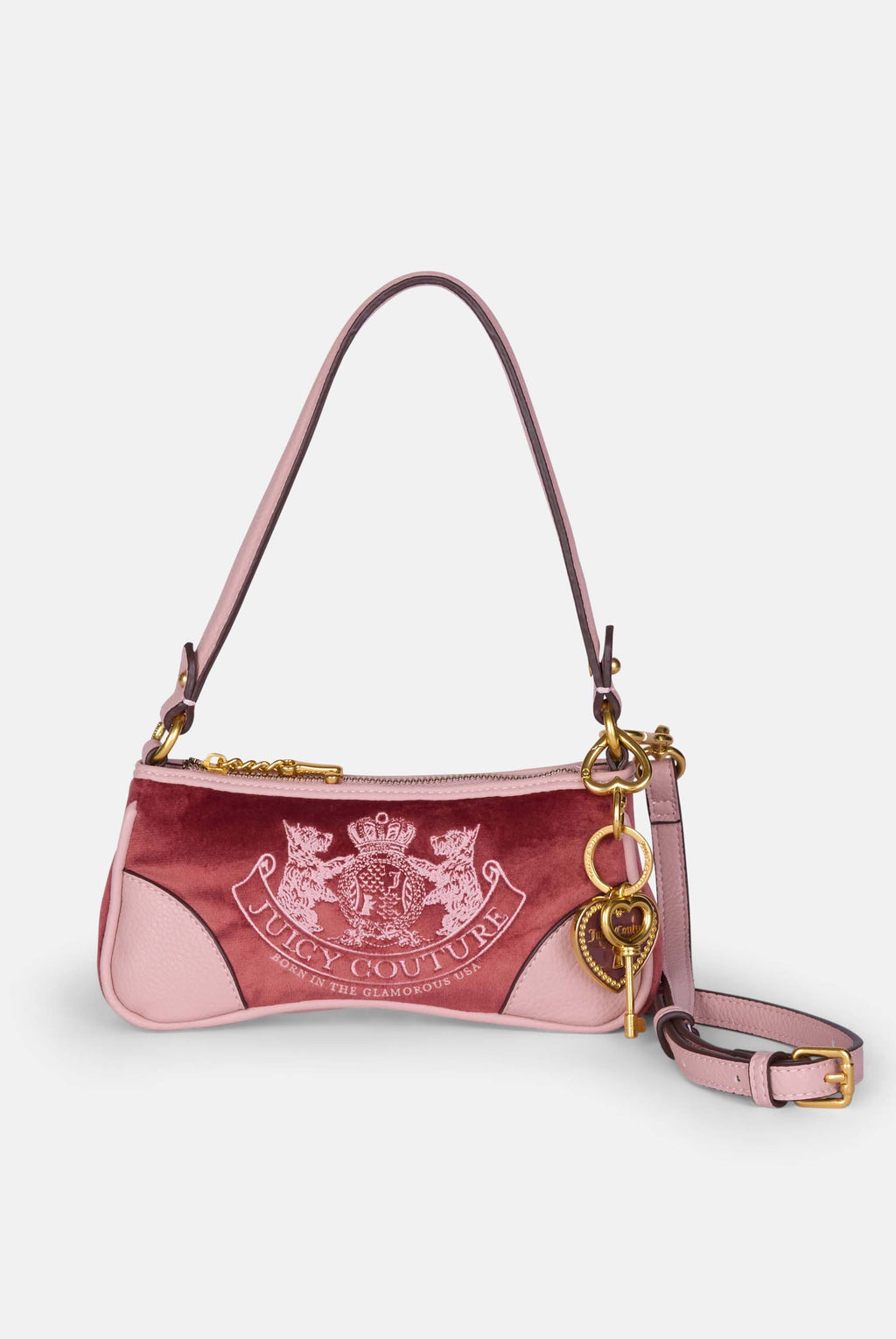 Mini borsa a mano con tracolla DayDreamer Rosso Scuro in velour