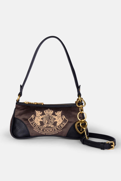 Mini borsa a mano con tracolla DayDreamer Cioccolato in velour