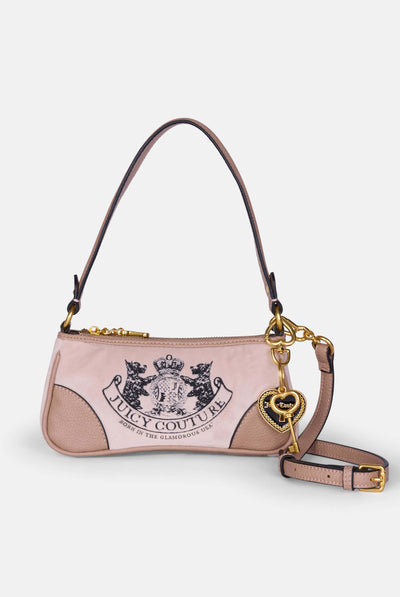 Mini borsa a mano con tracolla DayDreamer Beige Sabbia in velour