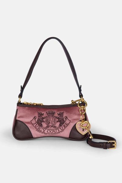 Mini borsa a mano con tracolla DayDreamer Rosa Cipria in velour