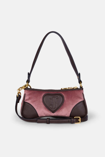 Mini borsa a mano con tracolla DayDreamer Rosa Cipria in velour