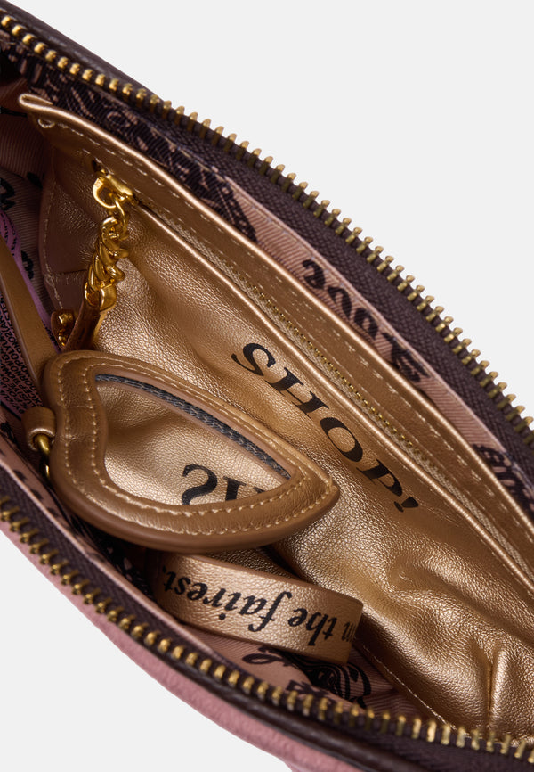 Mini borsa a mano con tracolla DayDreamer Cioccolato in velour