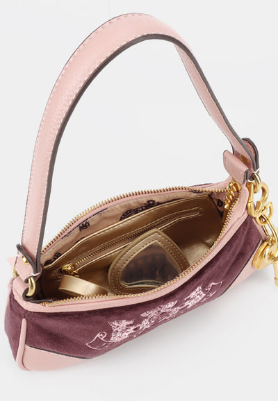 Borsa a Spalla Piccola Daydreamer in Velluto – Bordeaux