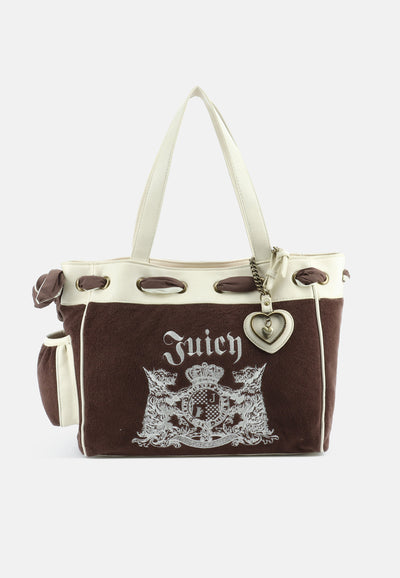 Borsa Daydreamer Grande in Velluto con Doppio Manico – Marrone