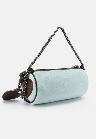 Borsa Bauletto Daydreamer in Velluto – Celeste