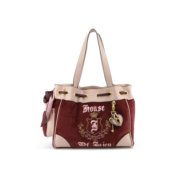 Borsa a mano Heritage Bordeaux in velour