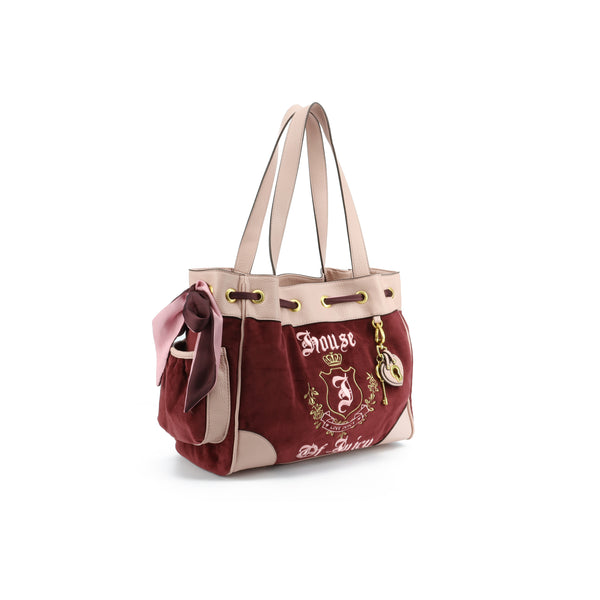 Borsa a mano Heritage Bordeaux in velour