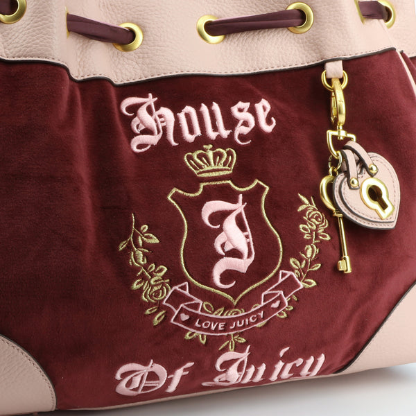 Borsa a mano Heritage Bordeaux in velour