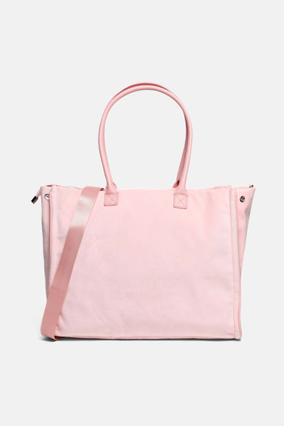 Borsa shopper grande con strass Iris Rosa Juicy in velour