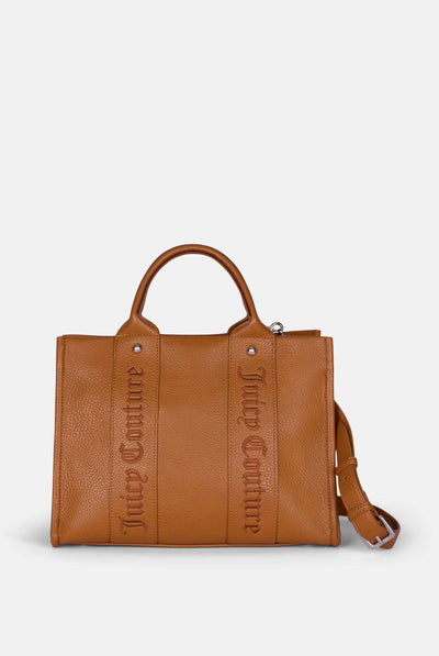 Borsa a mano media con tracolla Iris Marrone Chiaro in ecopelle