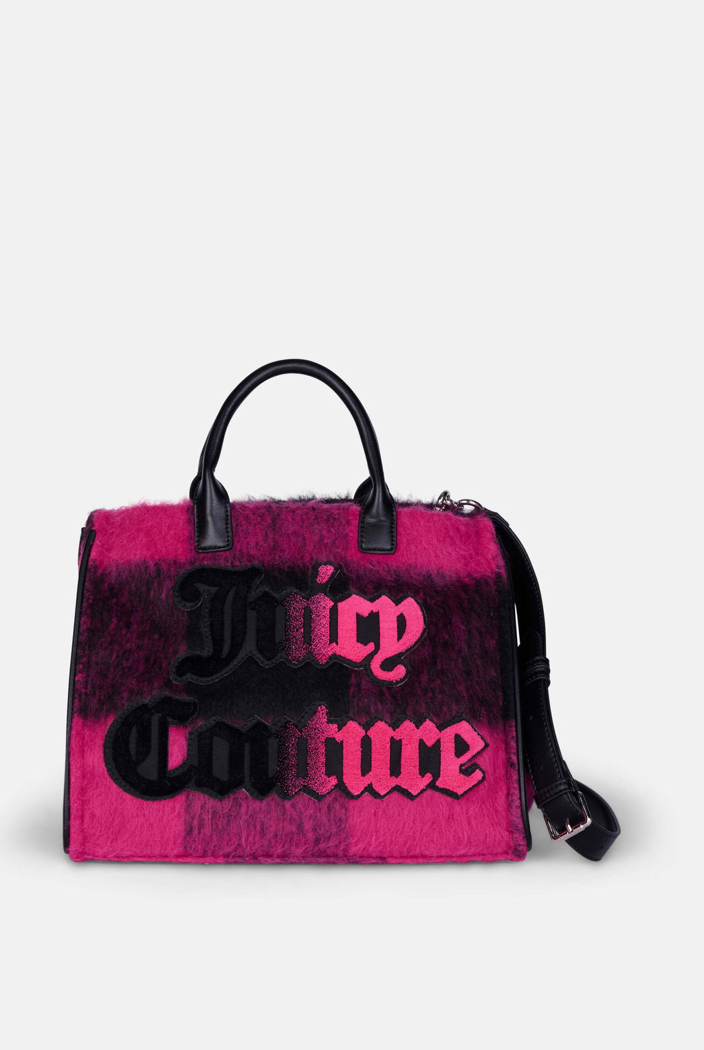 Borsa a mano media Iris Rosa in ecopelle con elementi in pelliccia